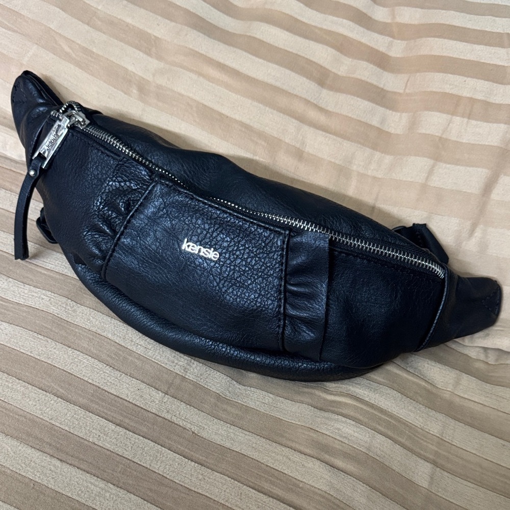 Kensie Black Belt Bag for Men